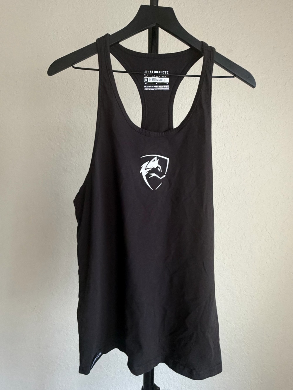 Alphalete Tank Top Black Wolf Medium M Performance Fit Men's
